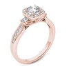 Thumbnail Image 2 of Previously Owned - 7/8 CT. T.W. Diamond Cushion Frame Engagement Ring in 14K Rose Gold