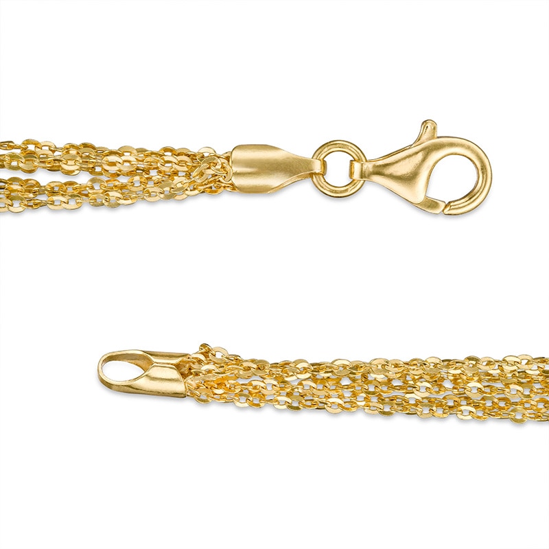 Main Image 2 of Previously Owned - Made in Italy 030 Gauge Multi-Strand Cable Chain Necklace in Sterling Silver with 18K Gold Plate
