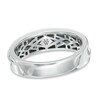 Thumbnail Image 3 of Previously Owned - Vera Wang Men's Blue Sapphire and 1/6 CT. T.W. Diamond Slant Band in 14K White Gold