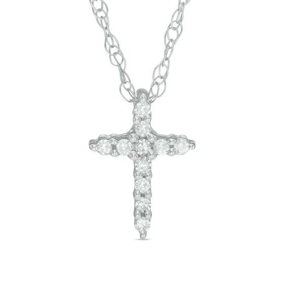 Previously Owned - Diamond Accent Bold Cross Pendant in 10K White Gold