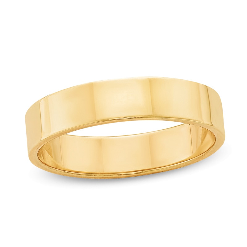 Main Image 1 of Previously Owned - 5.0mm Flat Square-Edged Wedding Band in 14K Gold