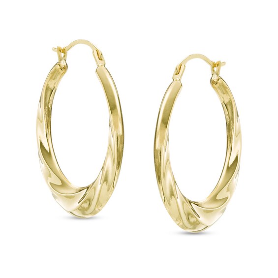 Previously Owned - Swirl Hoop Earrings in 14K Gold