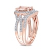 Thumbnail Image 3 of Previously Owned - Cushion-Cut Morganite and 1/4 CT. T.W. Diamond Frame Bridal Set in 10K Rose Gold