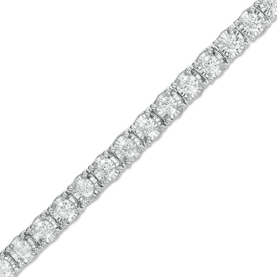 Previously Owned - 3 CT. T.w. Diamond Tennis Bracelet in 14K White Gold - 7.25"