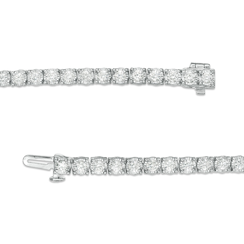 Main Image 2 of Previously Owned - 3 CT. T.W. Diamond Tennis Bracelet in 14K White Gold - 7.25"