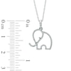 Thumbnail Image 2 of Previously Owned - 1/7 CT. T.W. Diamond Outline Elephant Pendant in 10K White Gold