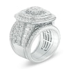 Thumbnail Image 2 of Previously Owned - 6 CT. T.W. Diamond Double Cushion Frame Multi-Row Three Piece Bridal Set in 14K White Gold