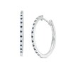 Thumbnail Image 1 of Previously Owned - Vera Wang Love Collection Blue Sapphire and 1/5 CT. T.W. Diamond Hoop Earrings in Sterling Silver