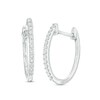 Thumbnail Image 1 of Previously Owned - 1/8 CT. T.W. Diamond Hoop Earrings in Sterling Silver