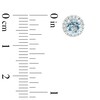 Thumbnail Image 2 of Previously Owned - 5.0mm Aquamarine and Lab-Created White Sapphire Frame Stud Earrings in 10K White Gold