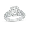 Thumbnail Image 1 of Previously Owned - Vera Wang Love Collection 1-1/2 CT. T.W. Emerald-Cut Diamond Frame Engagement Ring in 14K White Gold