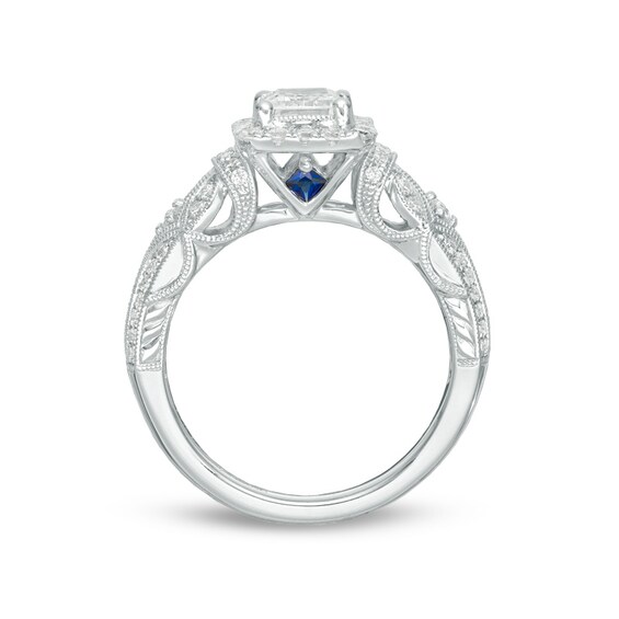 Previously Owned - Vera Wang Love Collection 1-1/2 CT. T.w. Emerald-Cut Diamond Frame Engagement Ring in 14K White Gold