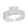 Thumbnail Image 1 of Previously Owned - 1/2 CT. T.W. Quad Princess-Cut Diamond Frame Vintage-Style Engagement Ring in 10K White Gold