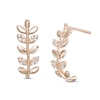 Thumbnail Image 1 of Previously Owned - 1/10 CT. T.W. Diamond Leaf Drop Earrings in 10K Rose Gold