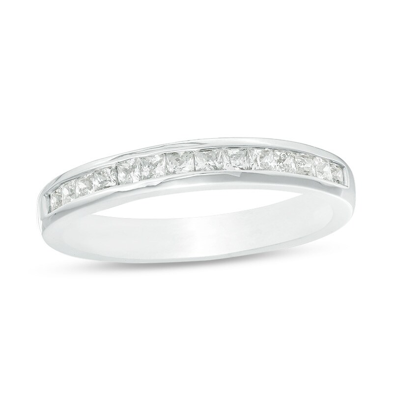 Main Image 1 of Previously Owned - 1/2 CT. T.W. Princess-Cut Diamond Wedding Band in 10K White Gold