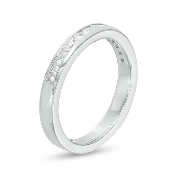 Previously Owned - 1/2 CT. T.w. Princess-Cut Diamond Wedding Band in 10K White Gold