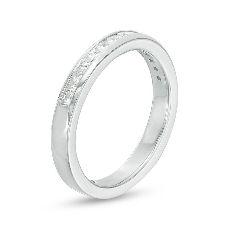 Main Image 3 of Previously Owned - 1/2 CT. T.W. Princess-Cut Diamond Wedding Band in 10K White Gold