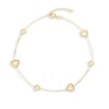 Thumbnail Image 1 of Previously Owned - Heart Outline Station Anklet in 14K Gold - 10"