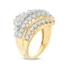 Thumbnail Image 2 of Previously Owned - 2 CT. T.W. Diamond Multi-Row Wave Ring in 10K Gold