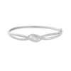 Thumbnail Image 1 of Previously Owned - 1/5 CT. T.W. Diamond Three Stone Bypass Ribbon Bangle in Sterling Silver