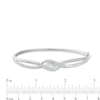 Thumbnail Image 2 of Previously Owned - 1/5 CT. T.W. Diamond Three Stone Bypass Ribbon Bangle in Sterling Silver