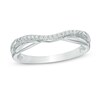 Thumbnail Image 1 of Previously Owned - 1/15 CT. T.W. Diamond Double Row Contour Wedding Band in 14K White Gold