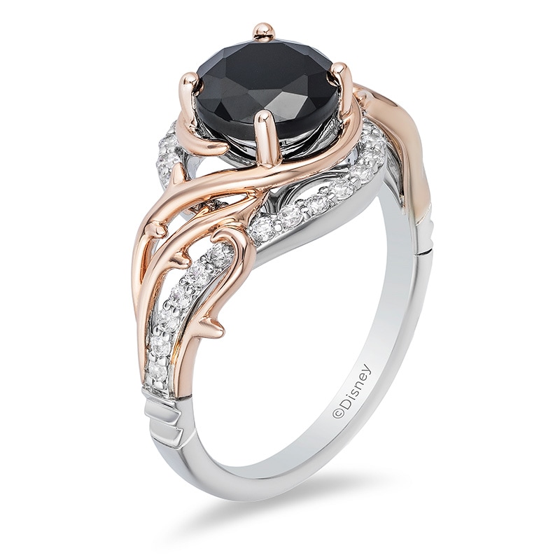 Main Image 2 of Previously Owned - Enchanted Disney Villains Maleficent 2 CT. T.W. Black Diamond Thorn Ring in 14K Two-Tone Gold