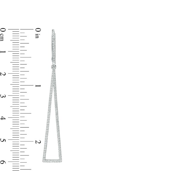 Previously Owned - 3/4 CT. T.w. Diamond Elongated Triangular Drop Earrings in Sterling Silver