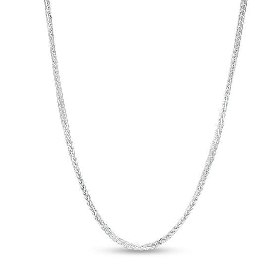 Previously Owned - Made in Italy 025 Gauge Adjustable Wheat Chain Necklace in 14K White Gold - 22"