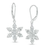 Thumbnail Image 1 of Previously Owned - 1/10 CT. T.W. Diamond Snowflake Drop Earrings in 10K White Gold
