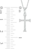 Thumbnail Image 3 of Previously Owned - 1/10 CT. T.W. Diamond Flared Cross Pendant in 10K White Gold