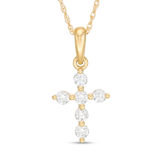 Previously Owned - 1/5 CT. T.w. Diamond Cross Pendant in 10K Gold