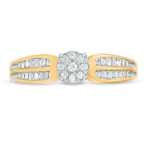 Previously Owned - 1/4 CT. T.w. Composite Diamond Rounded Shank Ring in 10K Two-Tone Gold