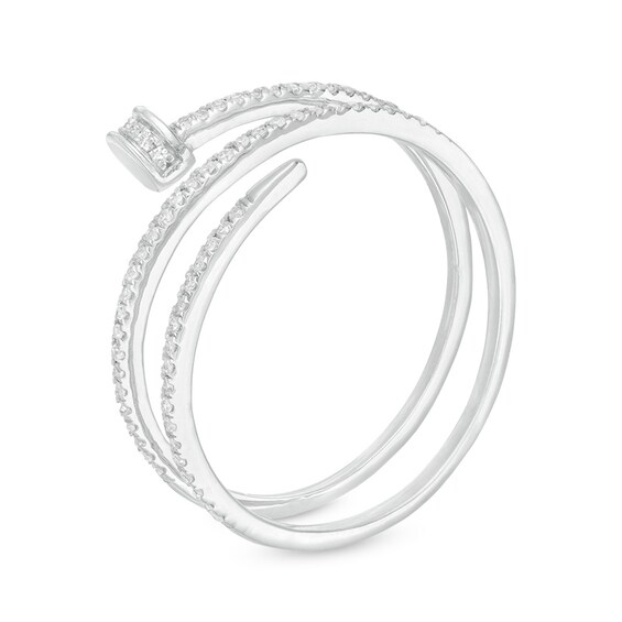 Previously Owned - 1/6 CT. T.w. Diamond Wraparound Nail Ring in 10K White Gold