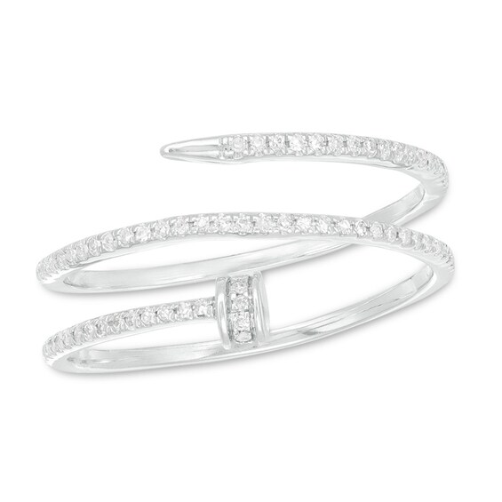Previously Owned - 1/6 CT. T.w. Diamond Wraparound Nail Ring in 10K White Gold