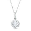 Thumbnail Image 1 of Previously Owned - 1/4 CT. T.W. Diamond Twist Frame Pendant in 10K White Gold