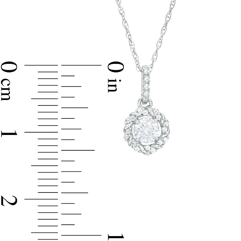 Main Image 3 of Previously Owned - 1/4 CT. T.W. Diamond Twist Frame Pendant in 10K White Gold