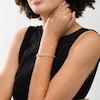 Thumbnail Image 2 of Previously Owned - Made in Italy 8.5mm Diamond-Cut "V" and Oval Link Chain Bracelet in 14K Gold - 7.5"
