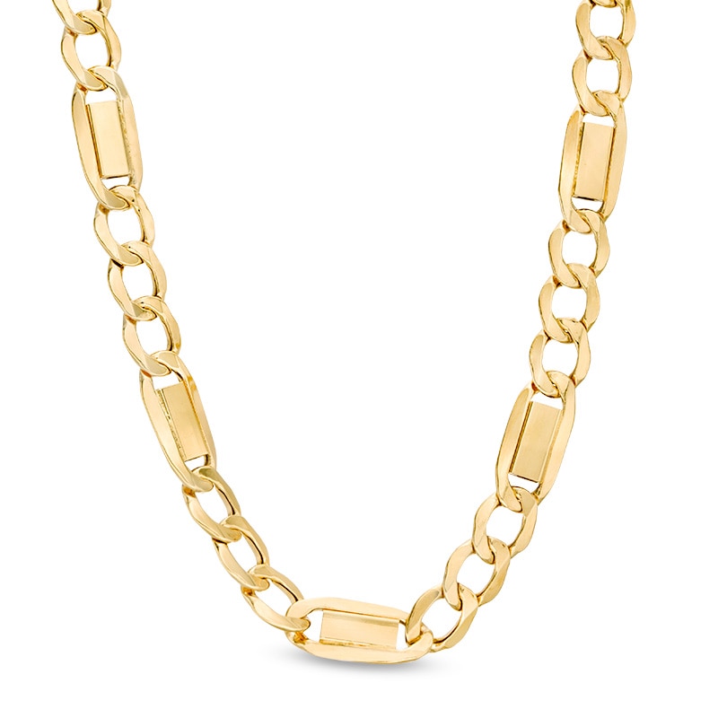 Main Image 1 of Previously Owned - Made in Italy Men's 6.7mm Figaro and Brick Chain Necklace in 10K Gold - 22"