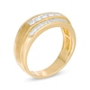 Thumbnail Image 3 of Previously Owned - 1/4 CT. T.W. Diamond Triple Row Multi-Finish Ring in 10K Gold
