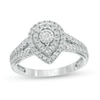 Thumbnail Image 1 of Previously Owned - 1/2 CT. T.W. Diamond Double Pear-Shaped Frame Engagement Ring in 10K White Gold