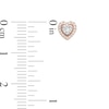 Thumbnail Image 3 of Previously Owned - 1/8 CT. T.W. Diamond Heart Frame Stud Earrings in 10K Rose Gold