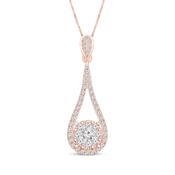 Previously Owned - 1/2 CT. T.w. Diamond Teardrop Pendant in 10K Rose Gold