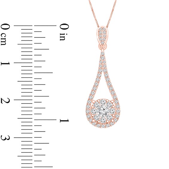 Previously Owned - 1/2 CT. T.w. Diamond Teardrop Pendant in 10K Rose Gold