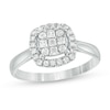 Thumbnail Image 1 of Previously Owned - 1/2 CT. T.W. Princess-Cut Diamond Cushion Frame Ring in 10K White Gold