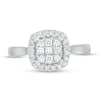 Thumbnail Image 4 of Previously Owned - 1/2 CT. T.W. Princess-Cut Diamond Cushion Frame Ring in 10K White Gold