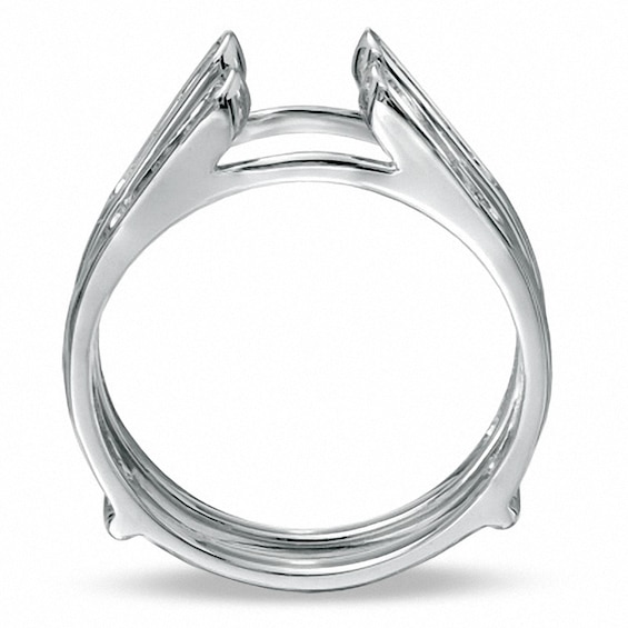 Previously Owned - 1/4 CT. T.w. Diamond Channel Cathedral Solitaire Enhancer in 14K White Gold