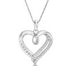 Thumbnail Image 1 of Previously Owned - 1/4 CT. T.W. Diamond Swirl Heart Pendant in 10K White Gold
