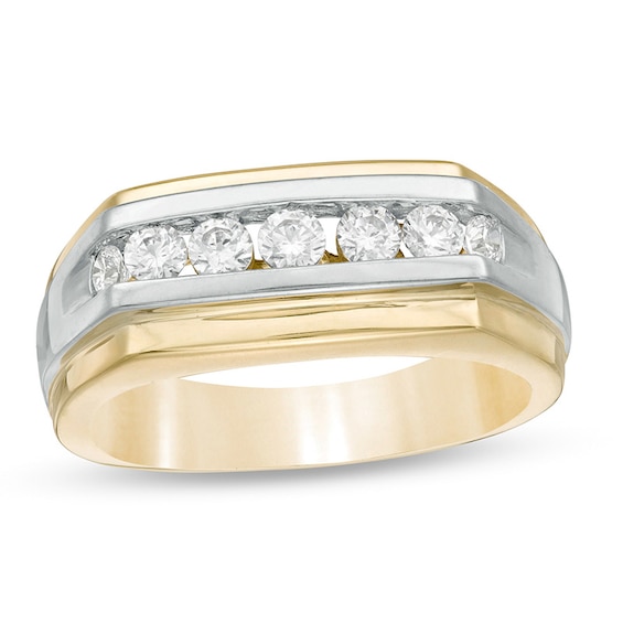Previously Owned - 5/8 CT. T.w. Diamond Seven Stone Wedding Band in 10K Two-Tone Gold