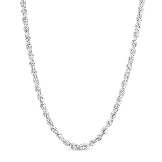 Previously Owned - 2.3mm Rope Chain Necklace in Hollow 14K White Gold - 30"